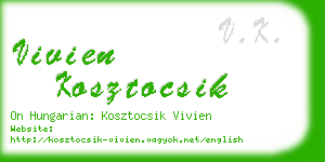 vivien kosztocsik business card